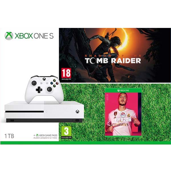 Xbox One S 1TB + Shadow of the Tomb Raider + FIFA 20 CZ