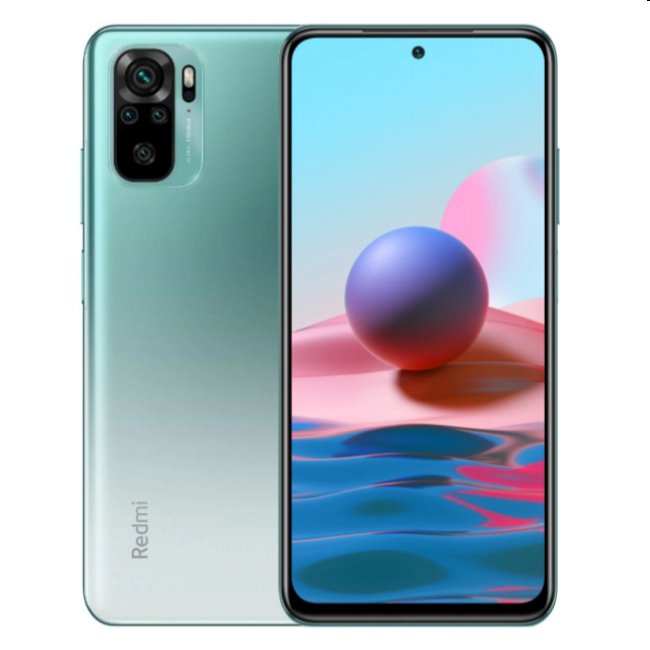 Xiaomi Redmi Note 10, 4/64GB, Aqua Green, Trieda B - použité, záruka 12 mesiacov