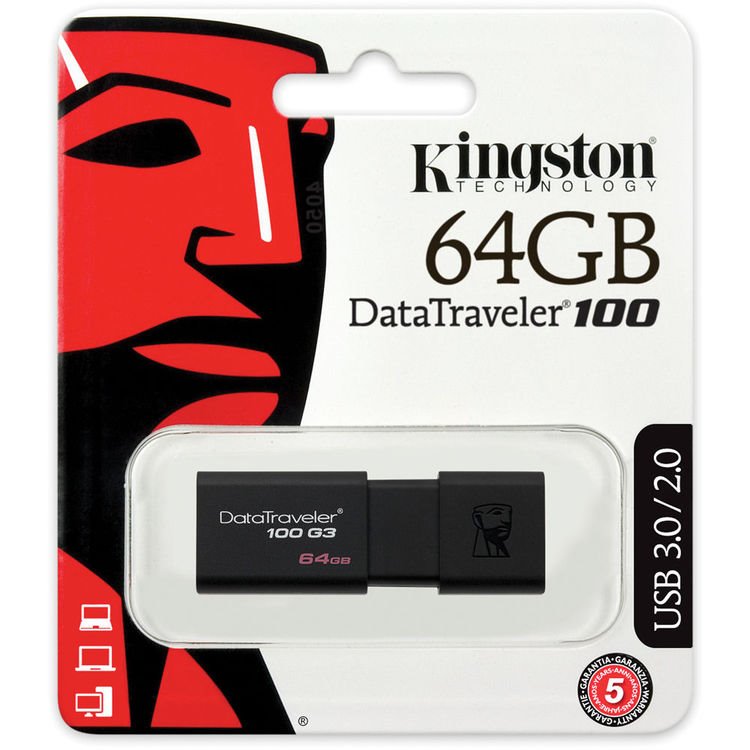 USB kľúč Kingston DataTraveler 100 G3, 64GB, USB 3.1 - rýchlosť 100MB/s (DT100G3/64GB)