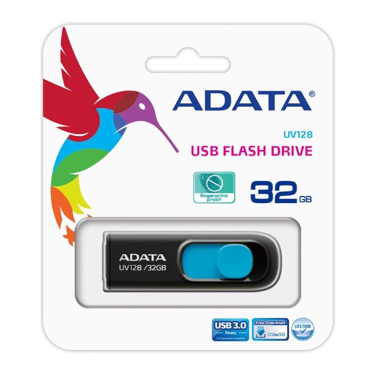 USB kľúč A-DATA UV128, 32 GB, USB 3.1, rýchlosť 90/40 MB/s