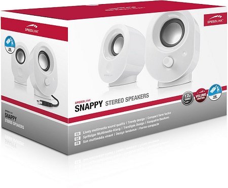 Speed-Link Snappy Stereo Speakers, white