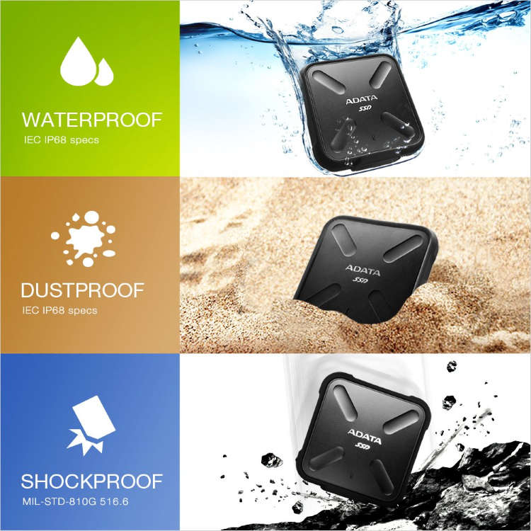 A-Data SSD SD700, 512GB, USB 3.2 - rýchlosť 440/430 MB/s (ASD700-512GU31-CBK), Black