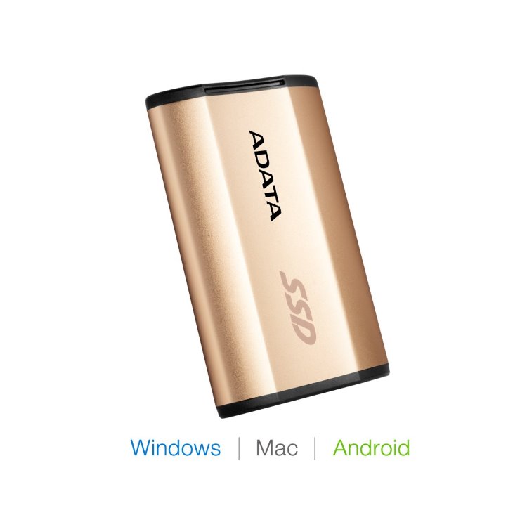 A-Data SSD SE730H, 256GB, USB-C 3.2 - rýchlosť 500 MB/s (ASE730H-256GU31-CGD), Gold