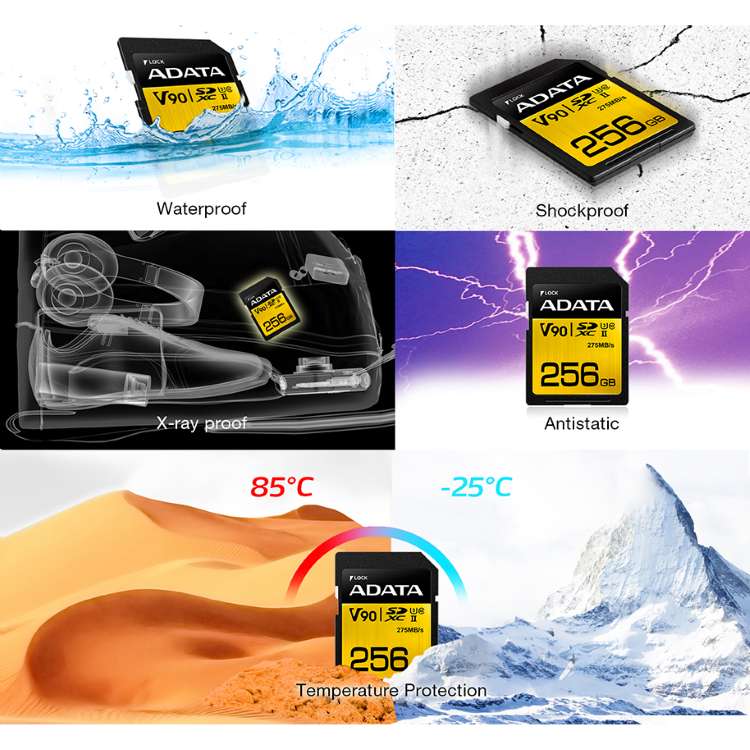 A-Data Premier ONE SDXC UHS-II U3 64 GB, Class 10, rýchlosť 290/260MB/s A-Data Premier ONE SDXC UHS-II U3 64 GB, Class 10, rýchlosť 290/260MB/s