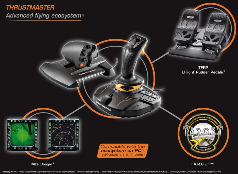 Thrustmaster T16000M FCS + Thrustmaster Plynový pedál TWCS Throttle