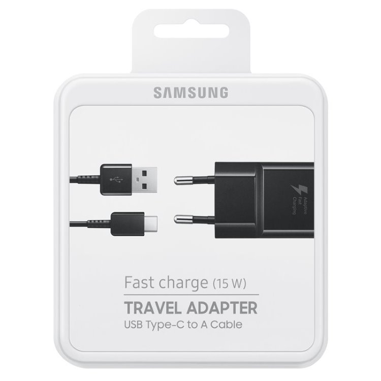 Rýchlonabíjačka Samsung EP-TA20EBE s USB-C káblom, Black