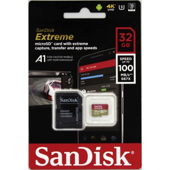 SanDisk Micro SDHC Extreme 32GB + SD adaptér, UHS-I U3 A1, Class 10 - rýchlosť 100/60 MB/s (SDSQXAF-032G-GN6MA) SanDisk Micro SDHC Extreme 32GB + SD adaptér, UHS-I U3 A1, Class 10 - rýchlosť 100/60 MB/s (SDSQXAF-032G-GN6MA)