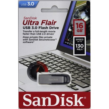 USB kľúč SanDisk Ultra Flair, 16GB, USB 3.0 - rýchlosť 130 MB/s (SDCZ73-016G-G46)