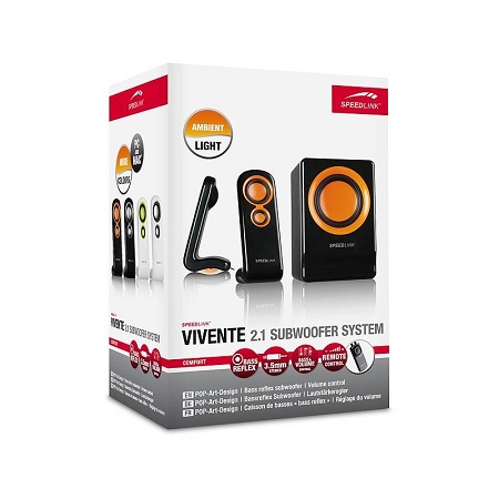 Speed-Link Vivente 2.1 Subwoofer System, black-orange Speed-Link Vivente 2.1 Subwoofer System, black-orange