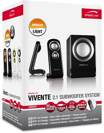 Speed-Link Vivente 2.1 Subwoofer System, black-silver