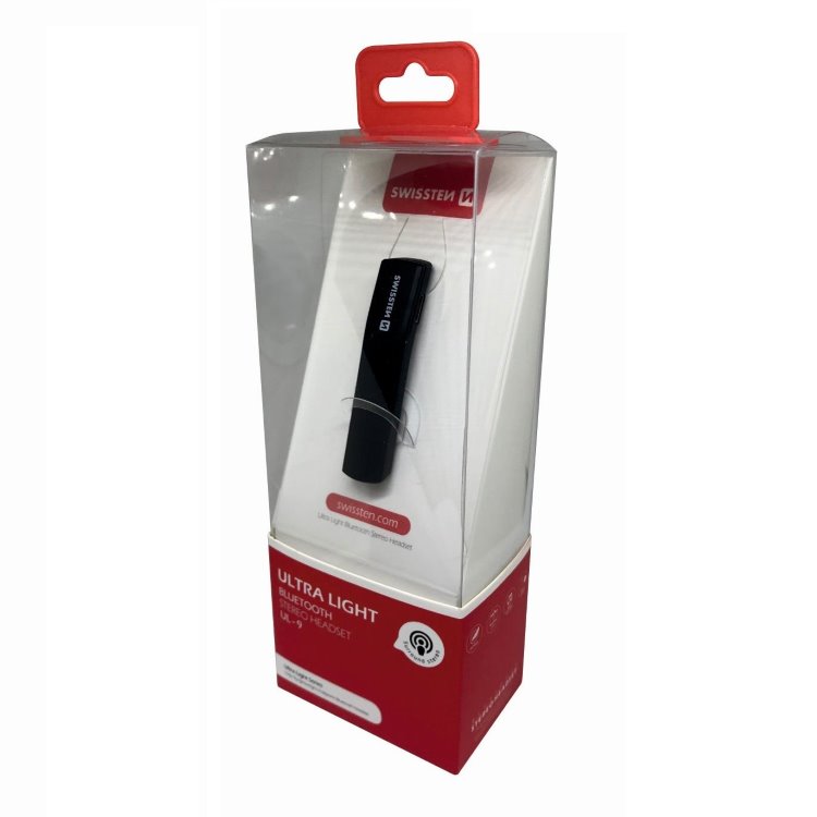 Bluetooth mono slúchadlá Swissten UltraLight UL-9, čierne Bluetooth mono slúchadlá Swissten UltraLight UL-9, čierne