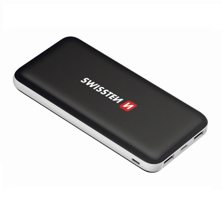 Powerbank Swissten Slim Black Core 15000 mAh s USB-C vstupom a inteligentným nabíjaním, čierny Powerbank Swissten Slim Black Core 15000 mAh s USB-C vstupom a inteligentným nabíjaním, čierny