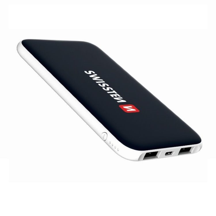 Powerbank Swissten Slim Black Core 5000 mAh s inteligentným nabíjaním, čierny