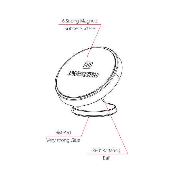Magnetický držiak Swissten S-Grip DM7 na palubnú dosku Magnetický držiak Swissten S-Grip DM7 na palubnú dosku