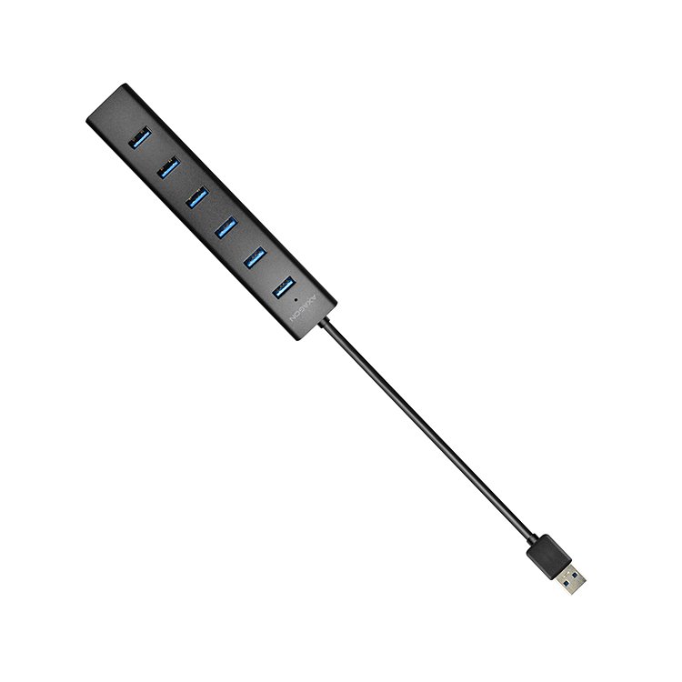 AXAGON HUE-SA7BP 7x USB 3.0 hub s podporou rýchlonabíjania, Black AXAGON HUE-SA7BP 7x USB 3.0 hub s podporou rýchlonabíjania, Black