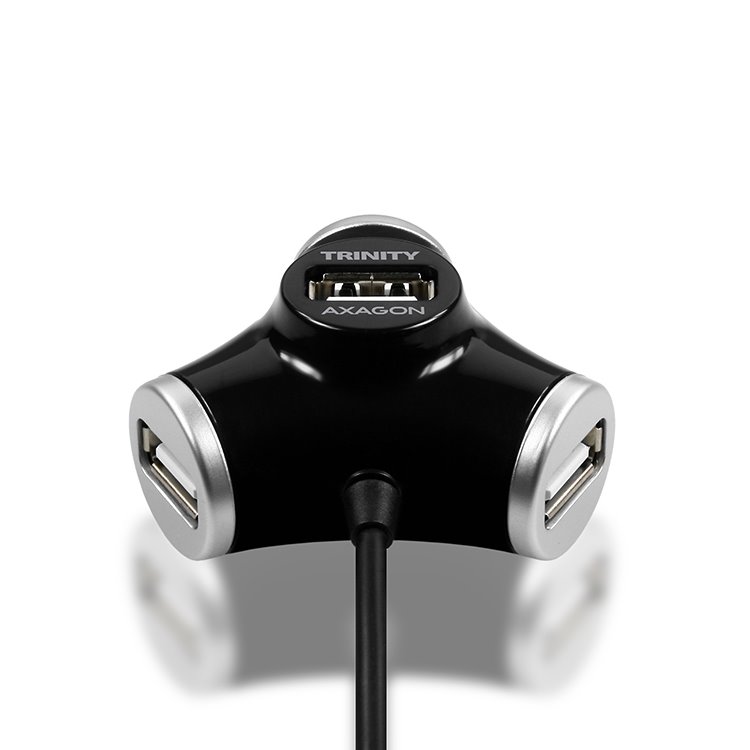 AXAGON HUE-X3 4x USB 2.0 Trinity hub, čierna AXAGON HUE-X3 4x USB 2.0 Trinity hub, čierna