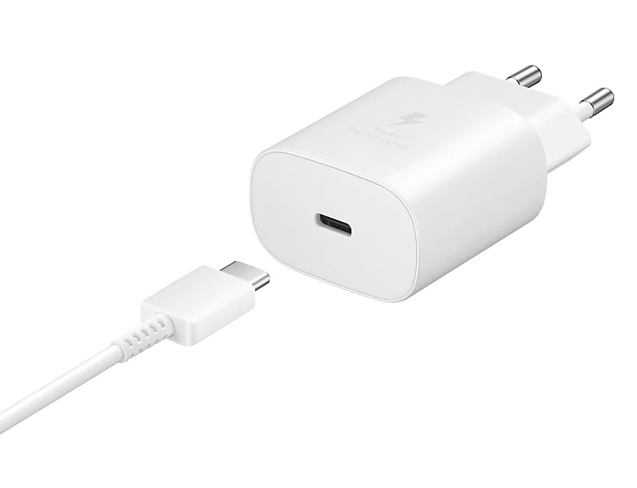 Rýchlonabíjačka Samsung 25 W s USB-C káblom, biela