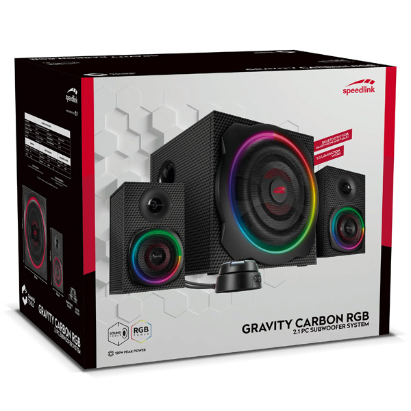 Speedlink Gravity Carbon RGB 2.1 Reproduktory a subwoofer, Black