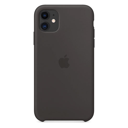 Silikónový zadný kryt pre Apple iPhone 11, čierna