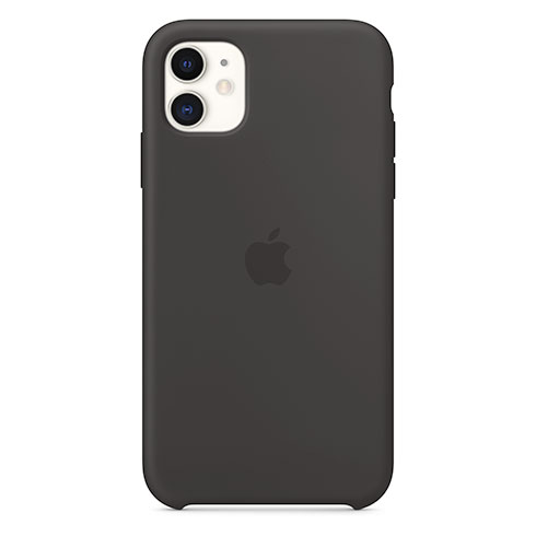 Silikónový zadný kryt pre Apple iPhone 11, čierna