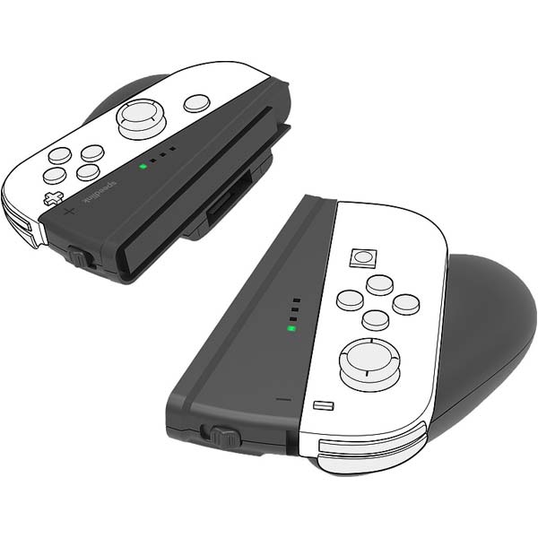 Držiaky ovládačov Joy-Con Speedlink V-grip 2 v 1 pre konzoly Nintendo Switch, čierny