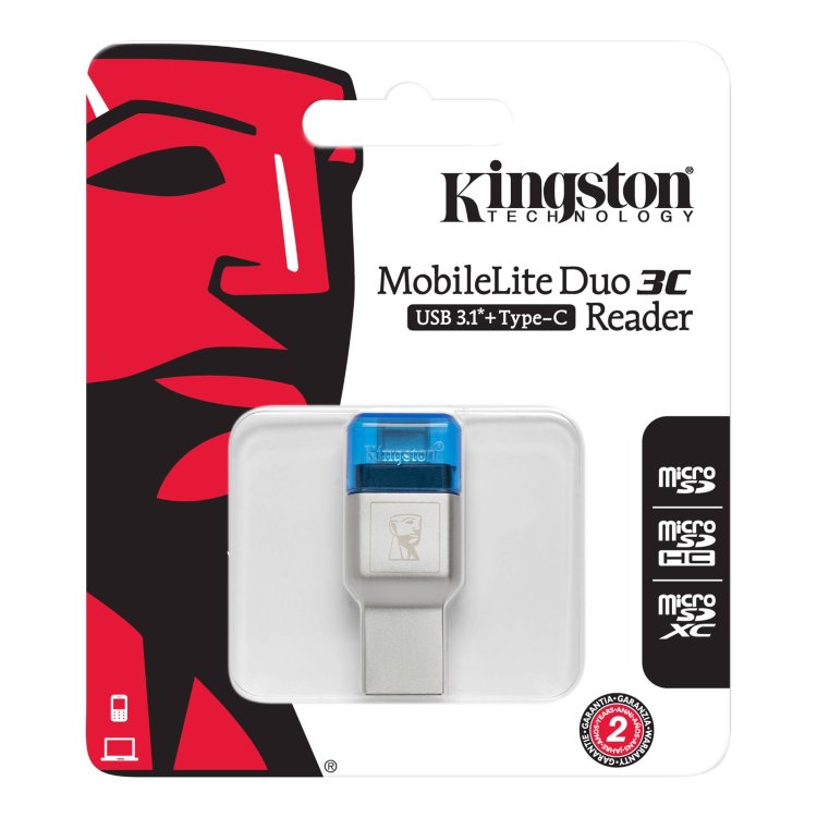 Čítačka pamäťových kariet Kingston MobileLite Duo 3C, USB 3.1, USB-C Čítačka pamäťových kariet Kingston MobileLite Duo 3C, USB 3.1, USB-C