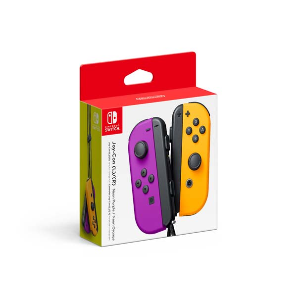 Ovládače  Nintendo Joy-Con Pair, neónovo fialový / neónovo oranžový