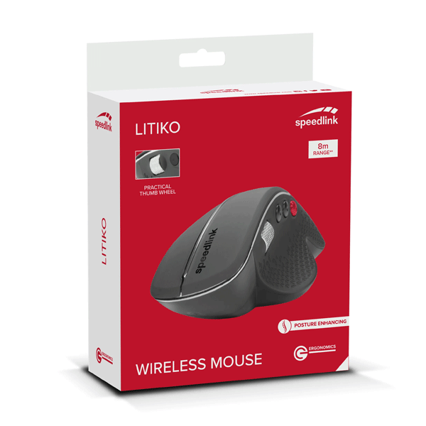 Bezdrôtová ergonomická myš Speedlink Litiko, čierna Bezdrôtová ergonomická myš Speedlink Litiko, čierna