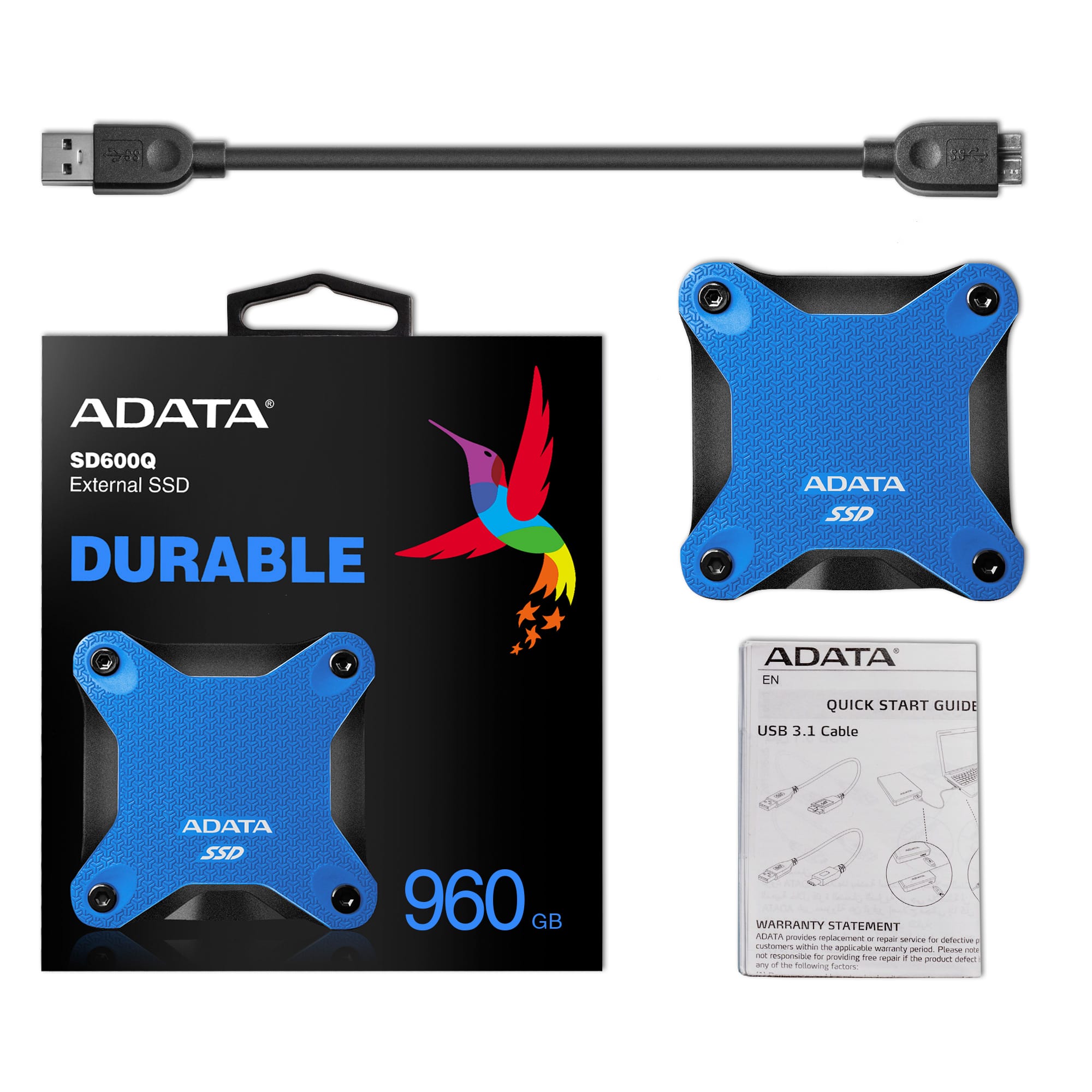 ADATA SSD SD600Q, 480GB, USB 3.2 - rýchlosť 440/430 MB/s (ASD600Q-480GU31-CRD) externý pevný disk, červená