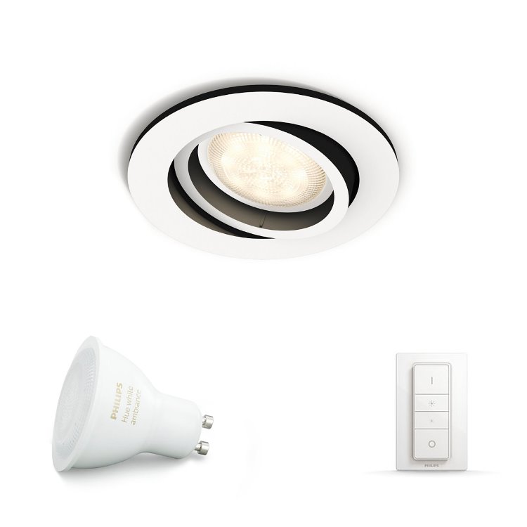 LED externé rozširujúce zapustené bodové svetlo Philips Hue Milliskin 5.5W, White Ambiance