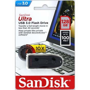 USB kľúč SanDisk Ultra, 128GB, USB 3.0 - rýchlosť 100MB/s (SDCZ48-128G-U46)