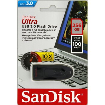 USB kľúč SanDisk Ultra, 256GB, USB 3.0 - rýchlosť 100MB/s (SDCZ48-256G-U46)
