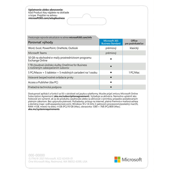 Microsoft 365 Business Standard - 12 mesiacov