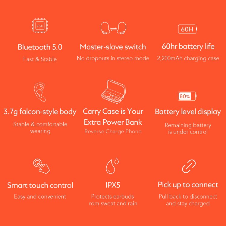 Xiaomi Haylou T15 TWS, Black Xiaomi Haylou T15 TWS, Black
