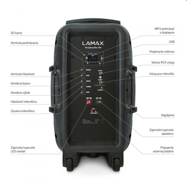 LAMAX PartyBoomBox500, bezdrôtový reproduktor LAMAX PartyBoomBox500, bezdrôtový reproduktor