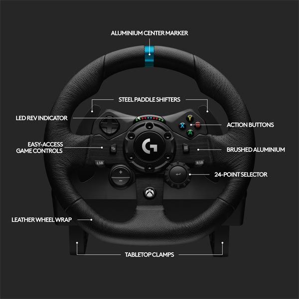 Logitech G923 - závodný volant a pedále pre Xbox a PC