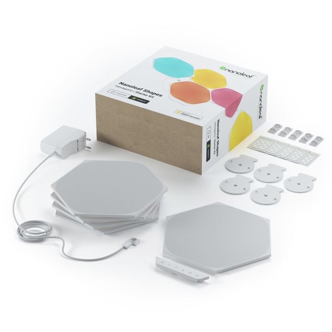 Modulárne smart osvetlenie Nanoleaf Shapes Hexagons Starter Kit Mini, 5 panelov Modulárne smart osvetlenie Nanoleaf Shapes Hexagons Starter Kit Mini, 5 panelov