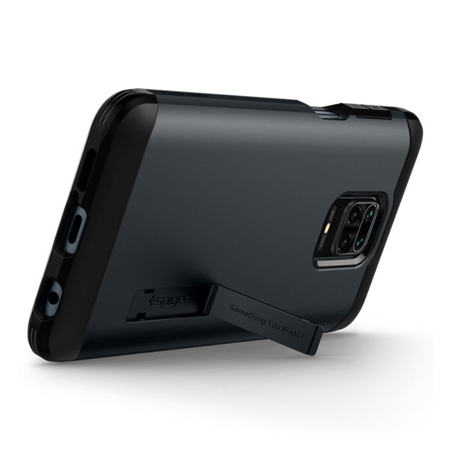 Puzdro Spigen Tough Armor pre Xiaomi Redmi Note 9S/9 Pro, čierne Puzdro Spigen Tough Armor pre Xiaomi Redmi Note 9S/9 Pro, čierne