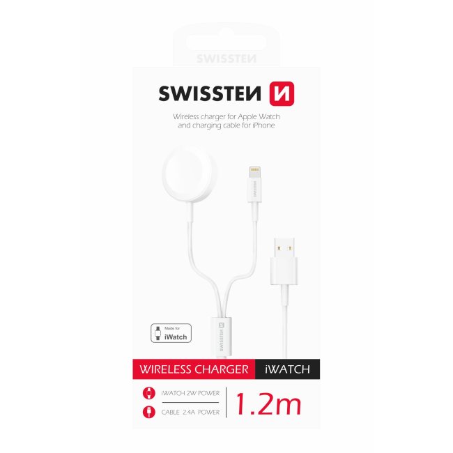Swissten bezdrôtová nabíjačka pre Apple Watch a Lightining 2in1 Swissten bezdrôtová nabíjačka pre Apple Watch a Lightining 2in1