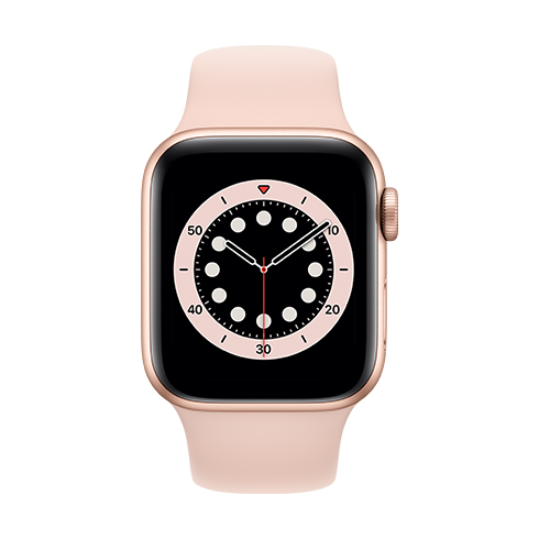 Apple Watch Series 6 GPS, 40mm Gold Aluminium Case with Pink Sand Sport Band - Regular Apple Watch Series 6 GPS, 40mm Gold Aluminium Case with Pink Sand Sport Band - Regular