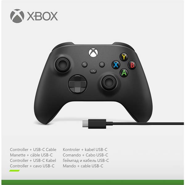 Microsoft Xbox káblový ovládač, carbon black