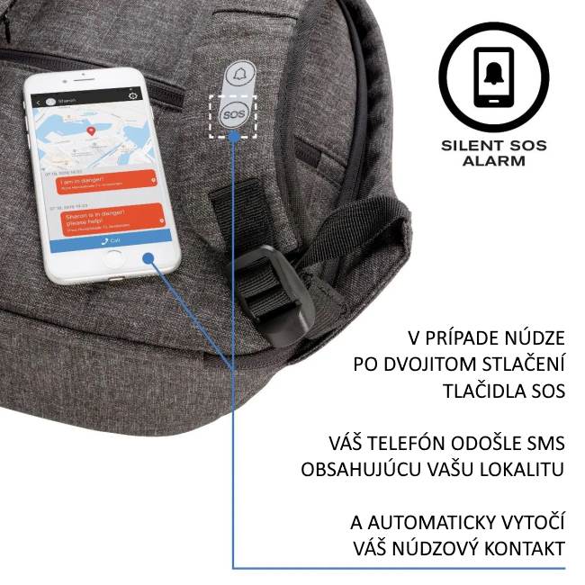 Nedobytný batoh XD Design Elle Protective, čierny Nedobytný batoh XD Design Elle Protective, čierny