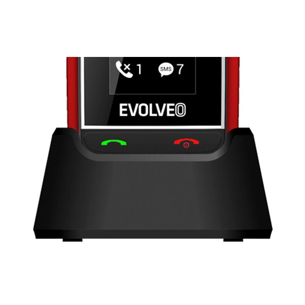 Evolveo EasyPhone FG, red + nabíjací stojan - SK distribúcia Evolveo EasyPhone FG, red + nabíjací stojan - SK distribúcia