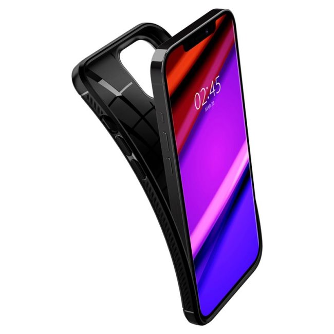 Zadný kryt Spigen Rugged Armor pre Apple iPhone 12/12 Pro, čierna