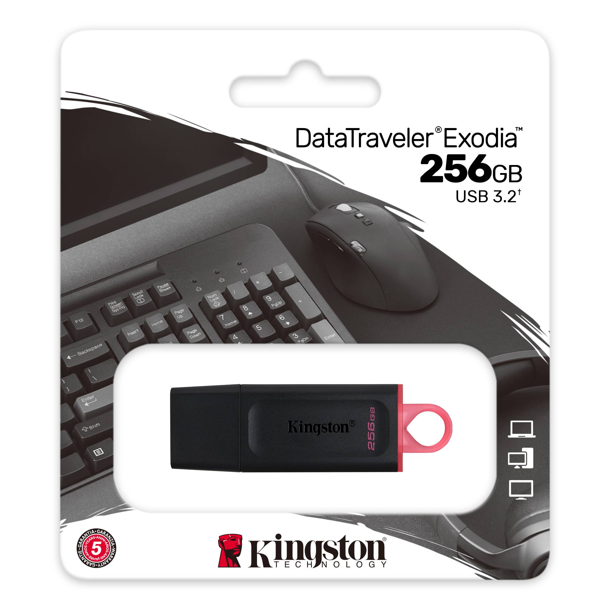 USB kľúč Kingston DataTraveler Exodia, 256 GB, USB 3.2, ružový