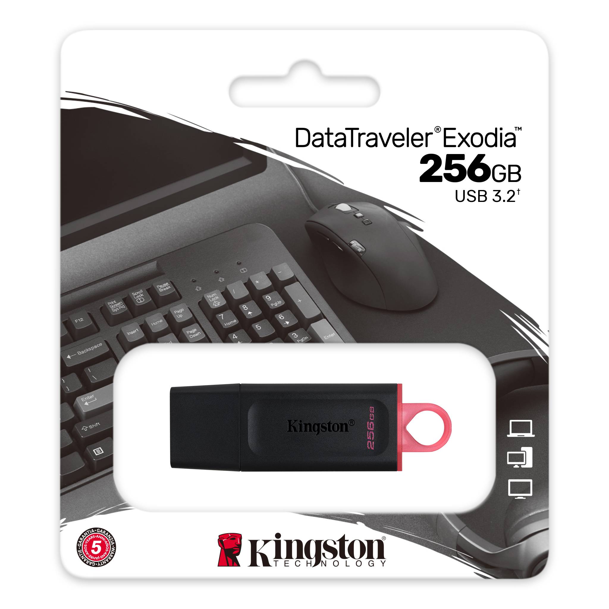 USB kľúč Kingston DataTraveler Exodia, 256 GB, USB 3.2, ružový USB kľúč Kingston DataTraveler Exodia, 256 GB, USB 3.2, ružový