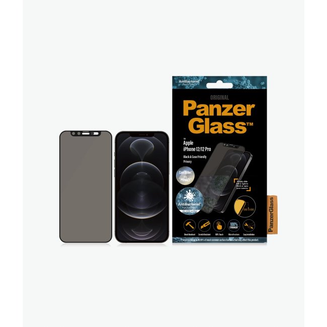Ochranné temperované sklo PanzerGlass CamSlider AB s privátnym filtrom pre Apple iPhone 12, 12 Pro, čierna Ochranné temperované sklo PanzerGlass CamSlider AB s privátnym filtrom pre Apple iPhone 12, 12 Pro, čierna