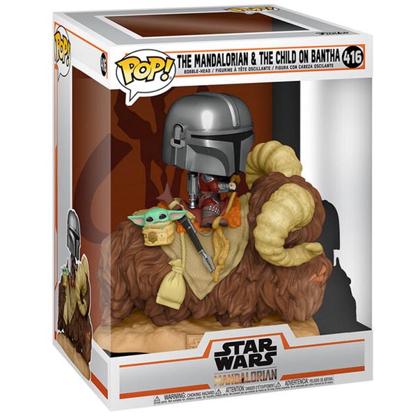 POP! Mando on Bantha with child on bag (Star Wars: The Mandalorian)