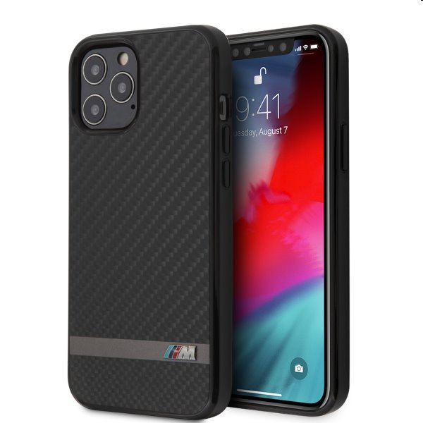 BMW Carbon & Alu Kryt pre iPhone 12/12 Pro, Black
