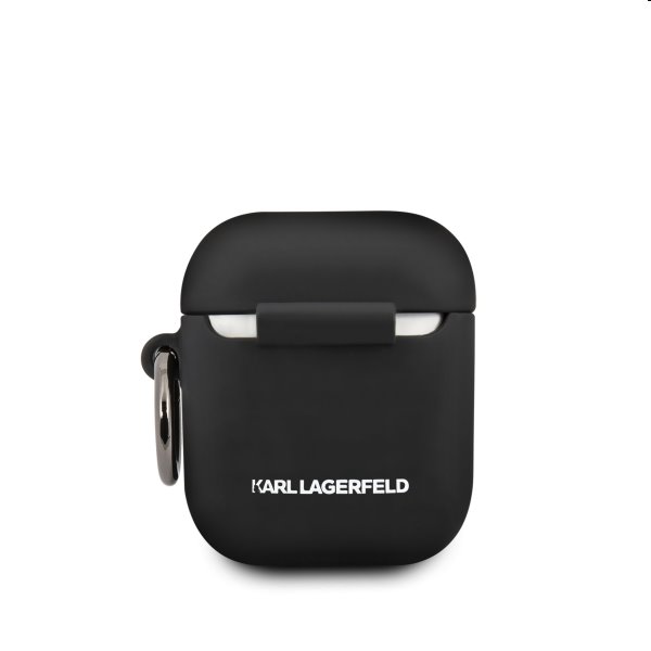 Karl Lagerfeld Choupette silikónový obal pre Apple AirPods 1/2, čierny